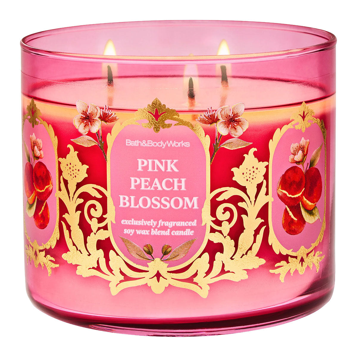 Bath & Body Works Pink Peach Blossom 3-Wick Candle
