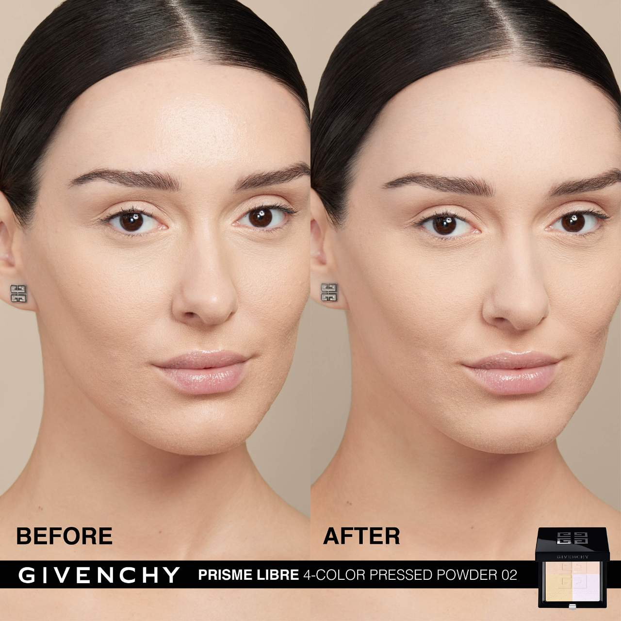 Givenchy Prisme Libre Blurring & Color-Correcting Matte Pressed Powder | 02 Satin Blanc
