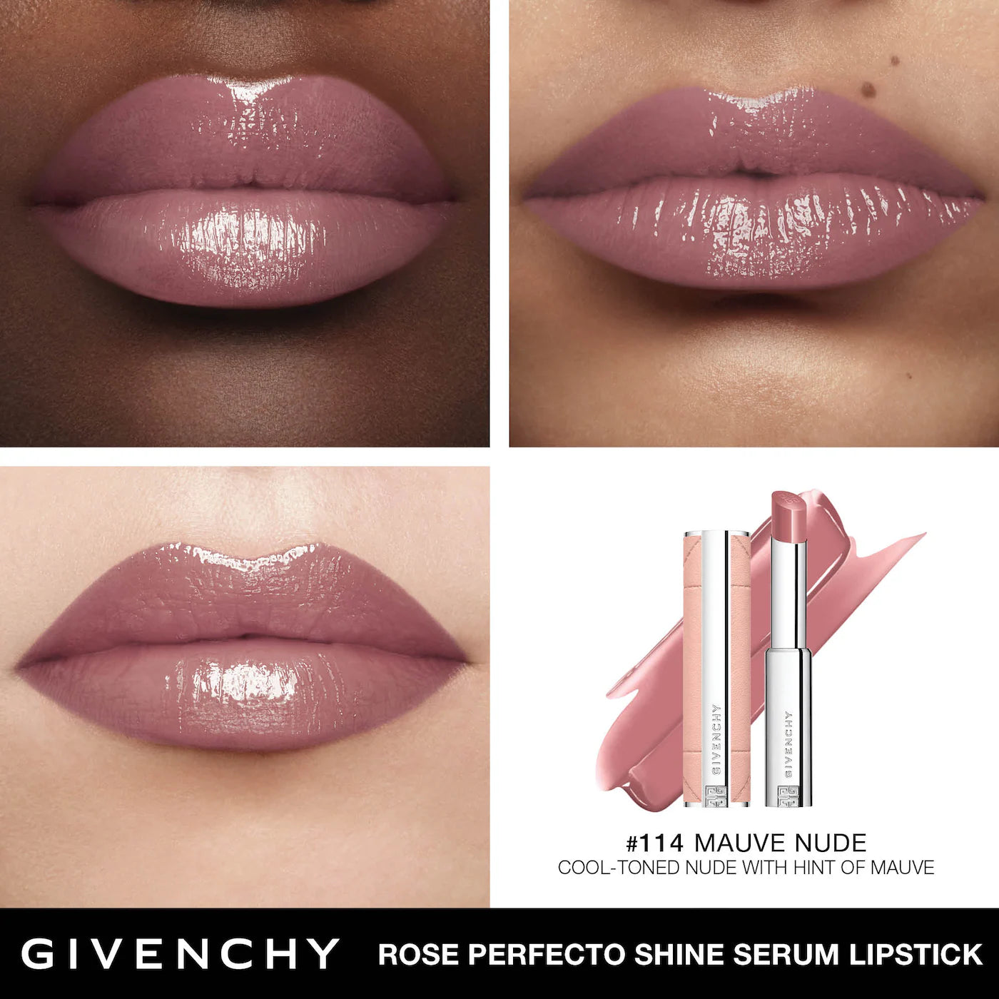 Givenchy Rose Perfecto Shine Serum Lip Oil Stick | N114 Mauve Nude