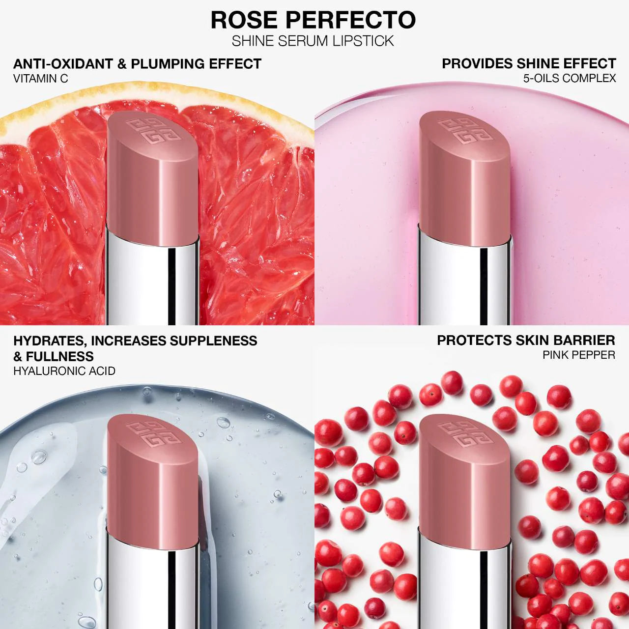 Givenchy Rose Perfecto Shine Serum Lip Oil Stick | N114 Mauve Nude