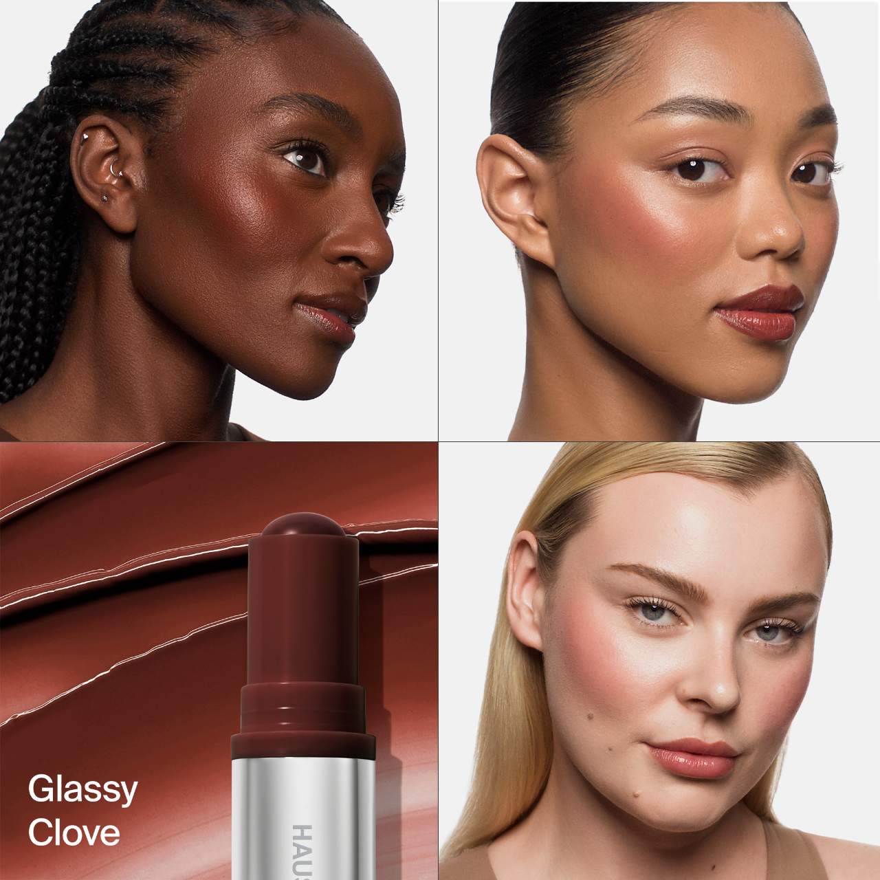 Haus Labs Color Fuse Glassy Lip + Cheek Blush Balm Stick | Glassy Clove