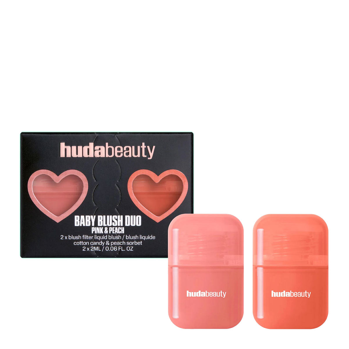 Huda Beauty Mini Baby Blush Duo Set | Cotton Candy & Peach Sorbet