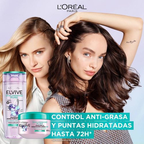 L'Oréal Elvive Hialurónico Pure Shampoo Hidra Purificante 370 ml