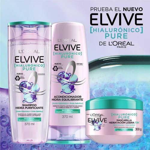 L'Oréal Elvive Hialurónico Pure Shampoo Hidra Purificante 370 ml