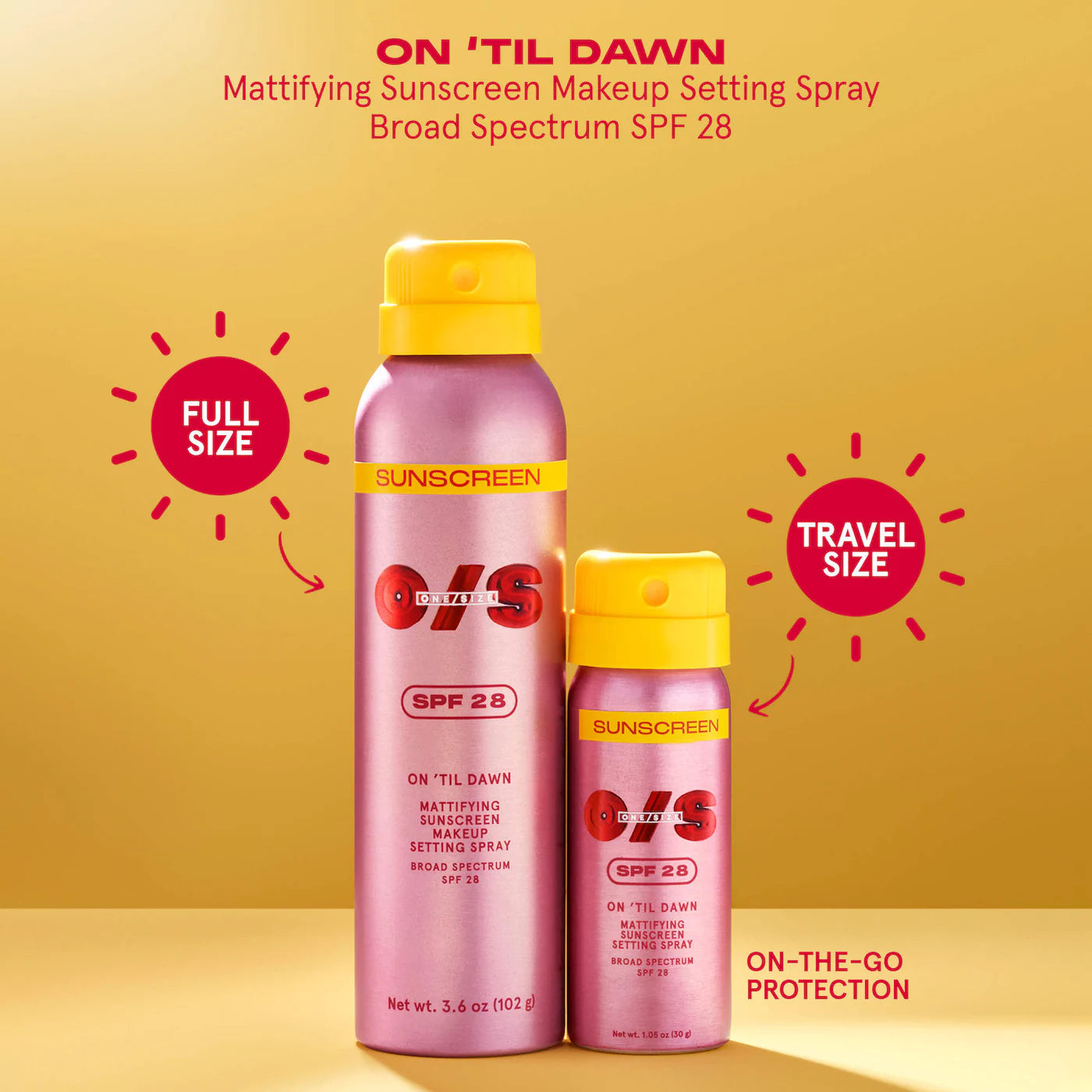 ONE/SIZE On 'Til Dawn Mattifying Sunscreen Makeup Setting Spray SPF 28 Mini 30 ml / 1.05 oz