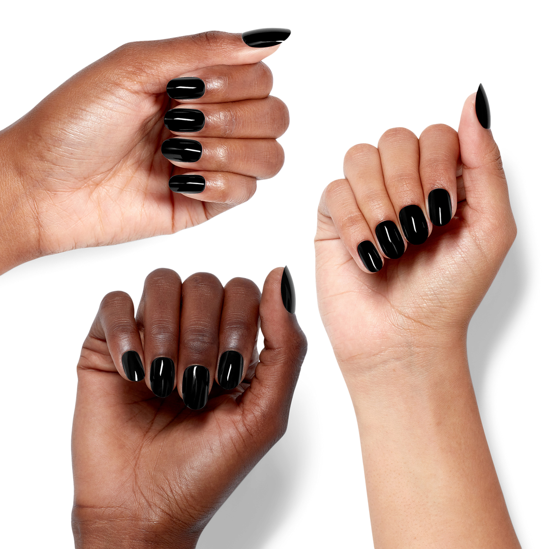 OPI xPRESS/On Short Solid Color Press On Nails | Black Onyx