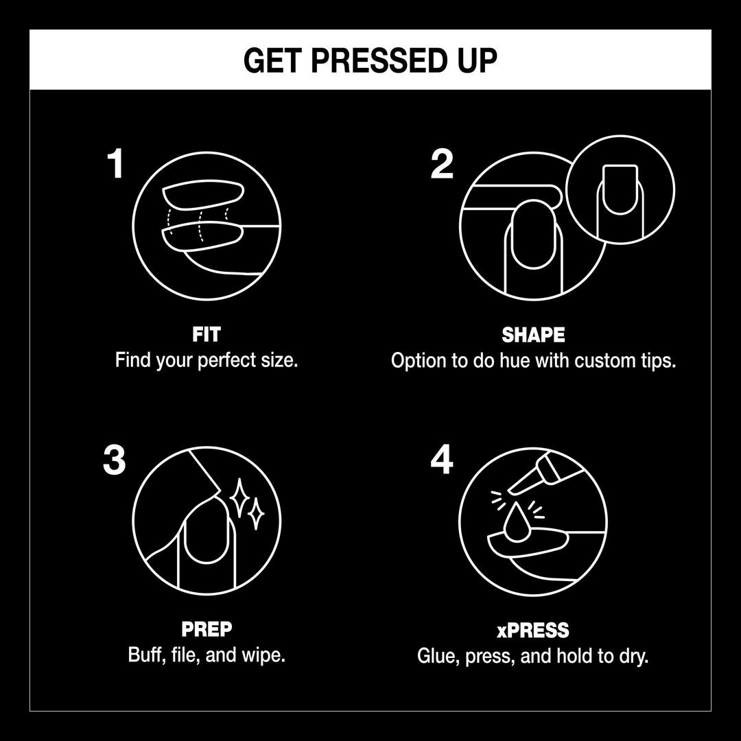 OPI xPRESS/On Short Solid Color Press On Nails | Black Onyx