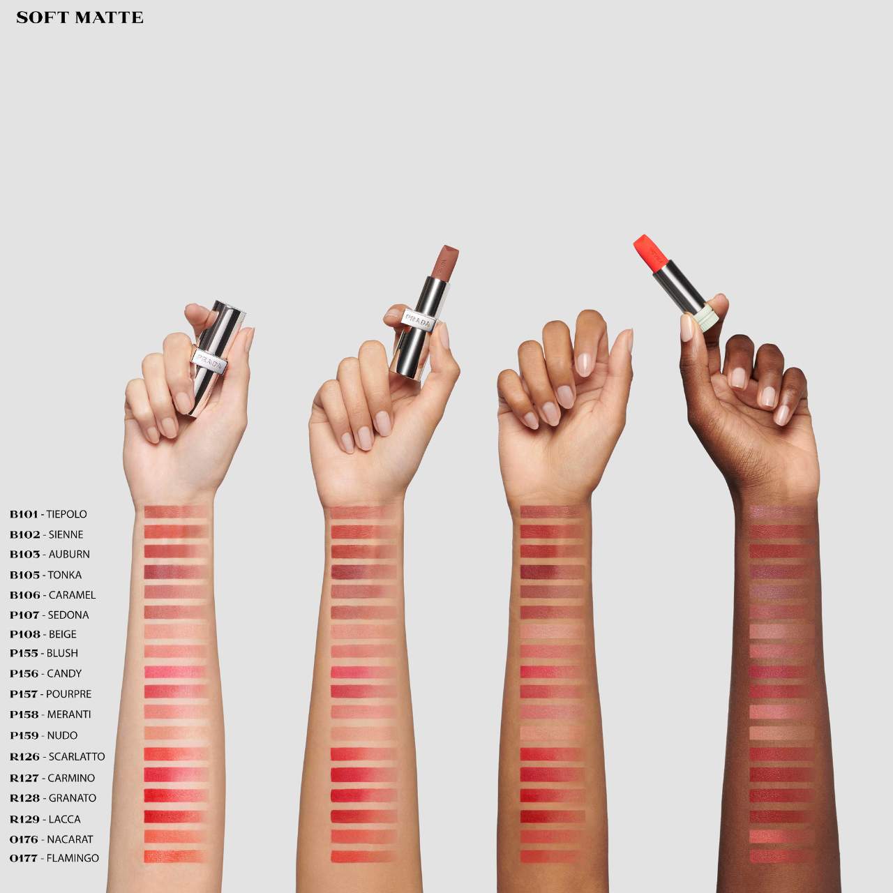 Prada Beauty Monochrome Soft Matte Blur Lipstick | REFILL B101 TIEPOLO