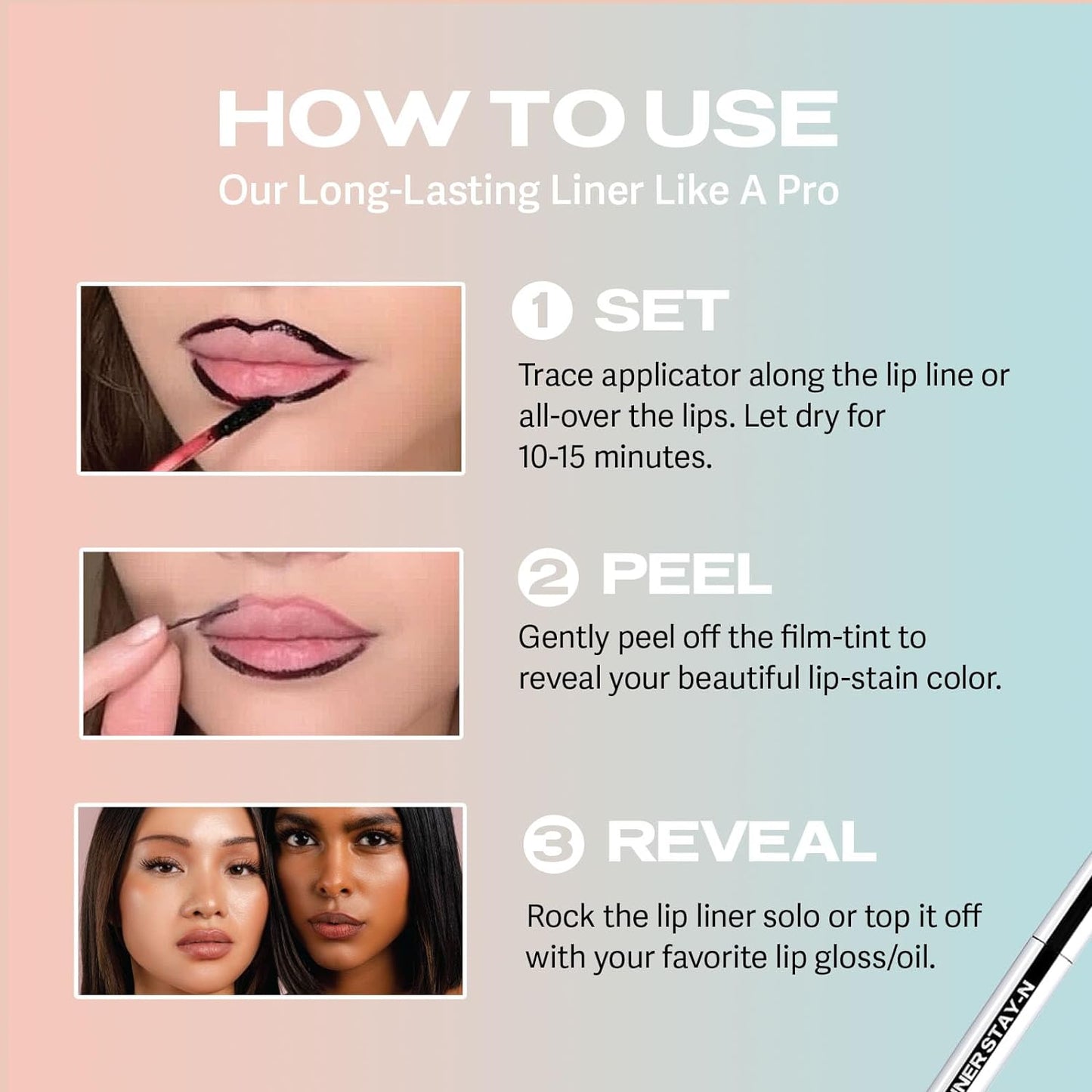 Sacheu Lip Liner STAY-N Peel Off Lip Liner Tattoo | 03 p-INKED