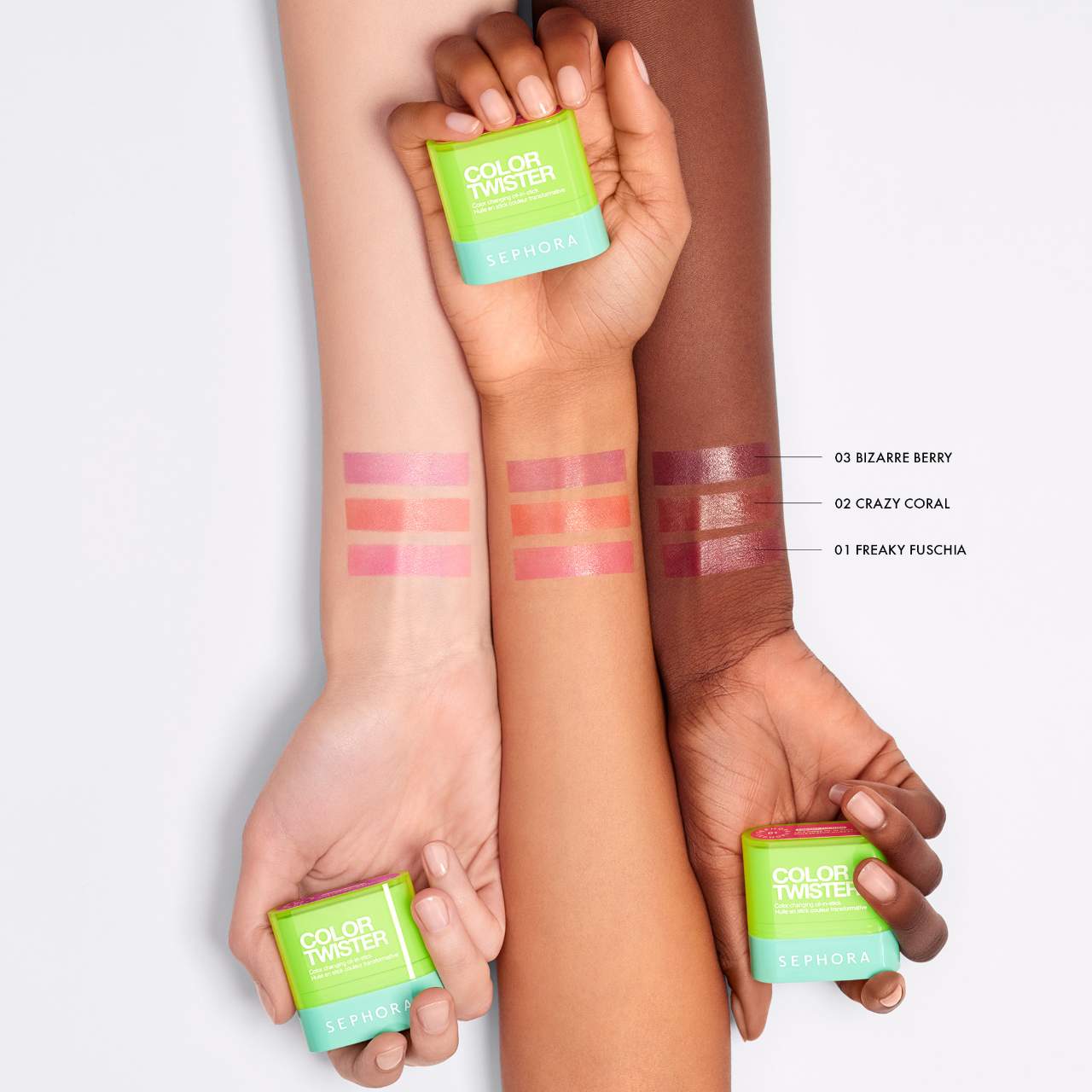 Sephora Collection Color Twister Color Changing Oil-in-Stick for Lip + Cheek | 01 Freaky Fuchsia