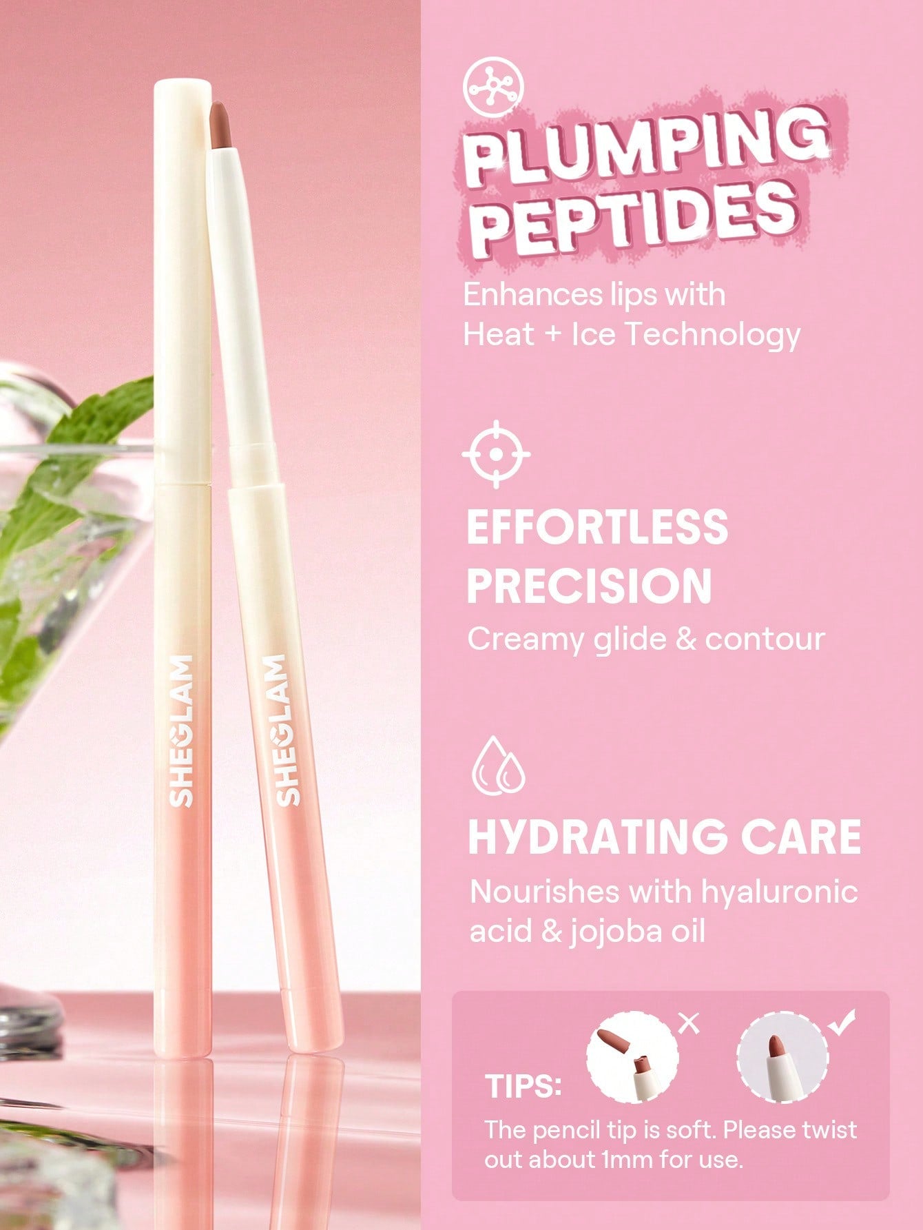 SheGlam Bold Booster Plumping Lip Liner | Blush Hour