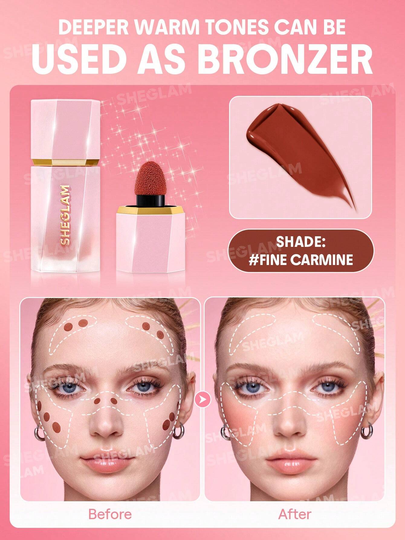 SheGlam Color Bloom Liquid Blush Matte Finish | Fine Carmine / Fine Wine