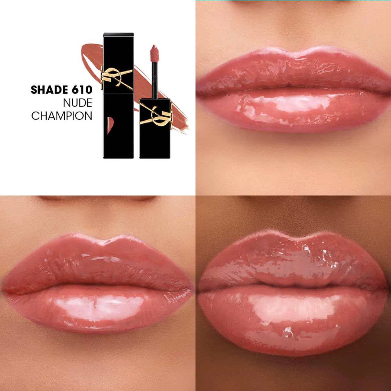 Yves Saint Laurent The Inks Vinyl Cream High Shine Lip Stain | 610 Nude Champion
