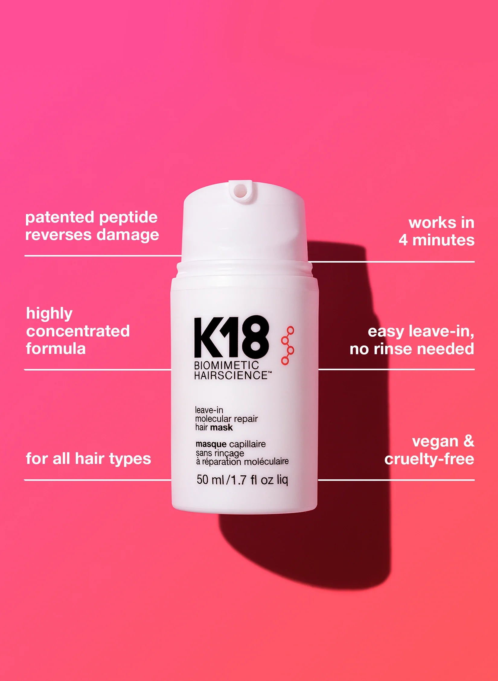 K18 Biomimetic Hairscience Leave-in Molecular Repair Hair Mask 50 ml