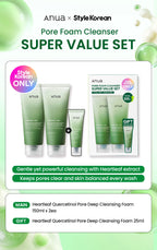 Anua Pore Foam Cleanser Super Value Set 2 Full Size + Bonus Mini