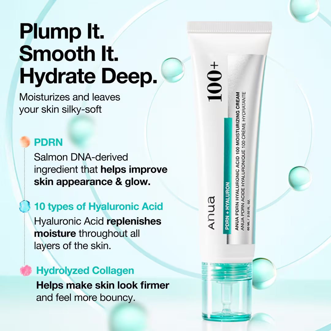 Anua PDRN Hyaluronic Acid 100 Moisturizing Cream 60 ml / 2.02 oz