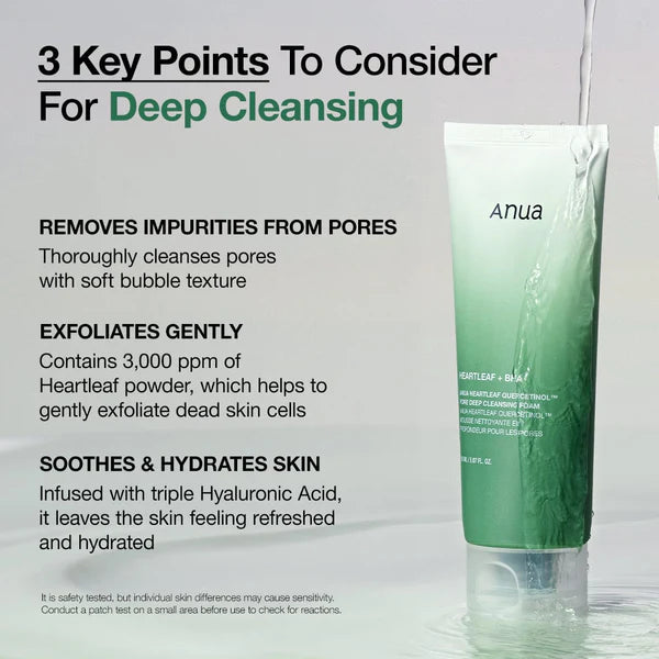 Anua Heartleaf Quercetinol Pore Deep Cleansing Foam 150 ml / 5.07 oz