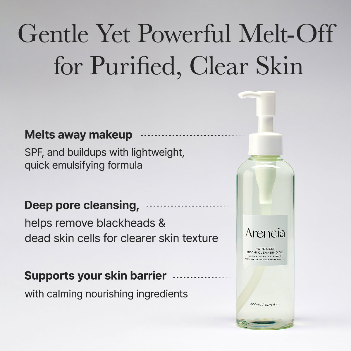 Arencia Pore Melt Mochi Cleansing Oil 200 ml