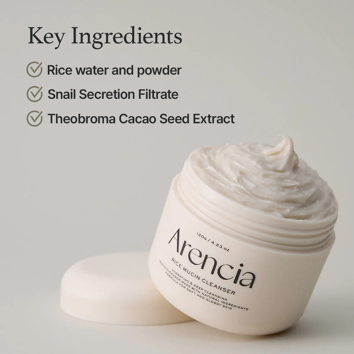 Arencia Rice Mucin Face Cleanser 120 g