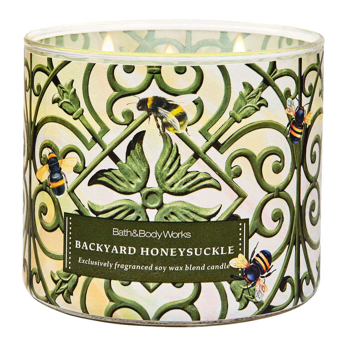 Bath & Body Works Backyard Honeysuckle 3-Wick Candle