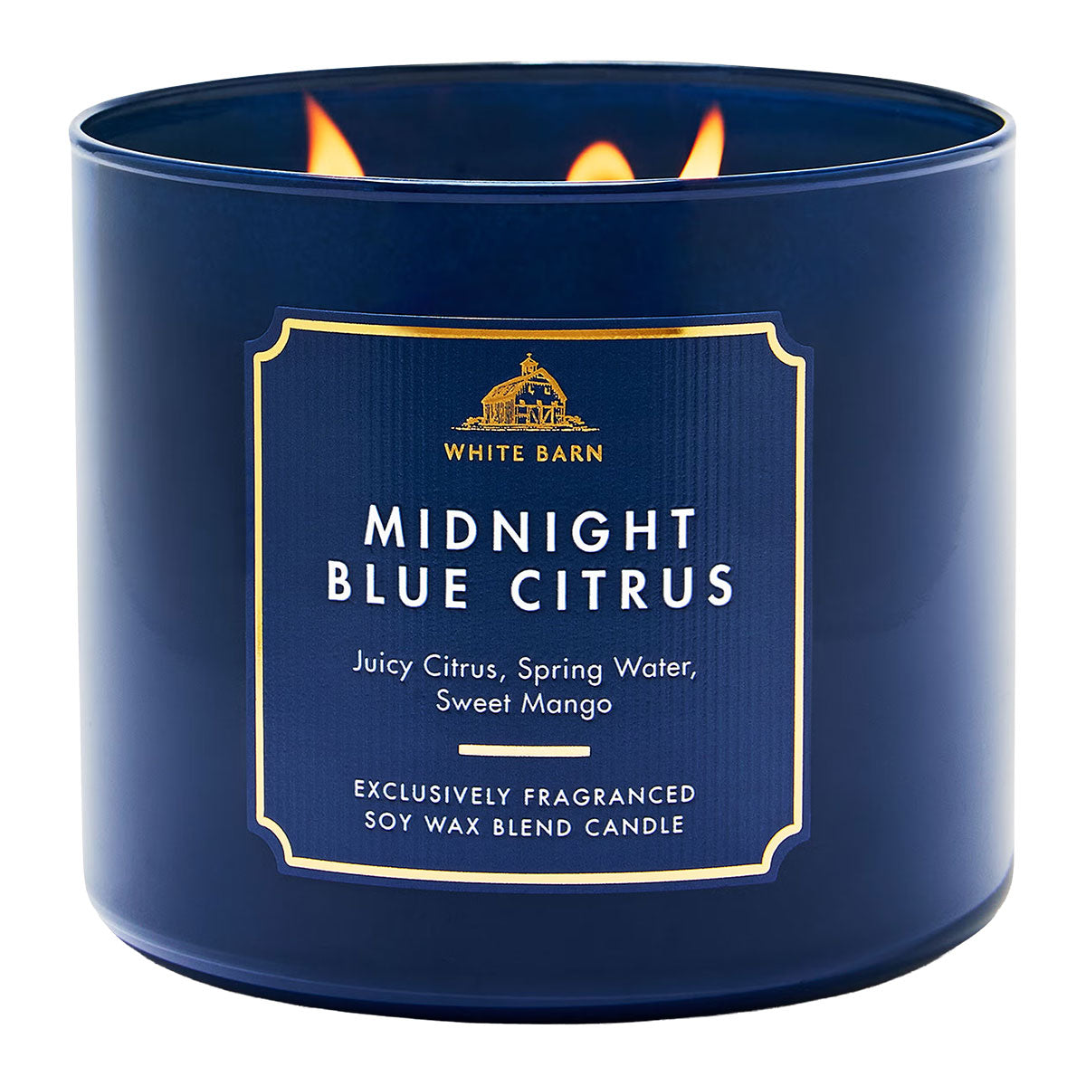 Bath & Body Works White Barn Midnight Blue Citrus 3-Wick Candle