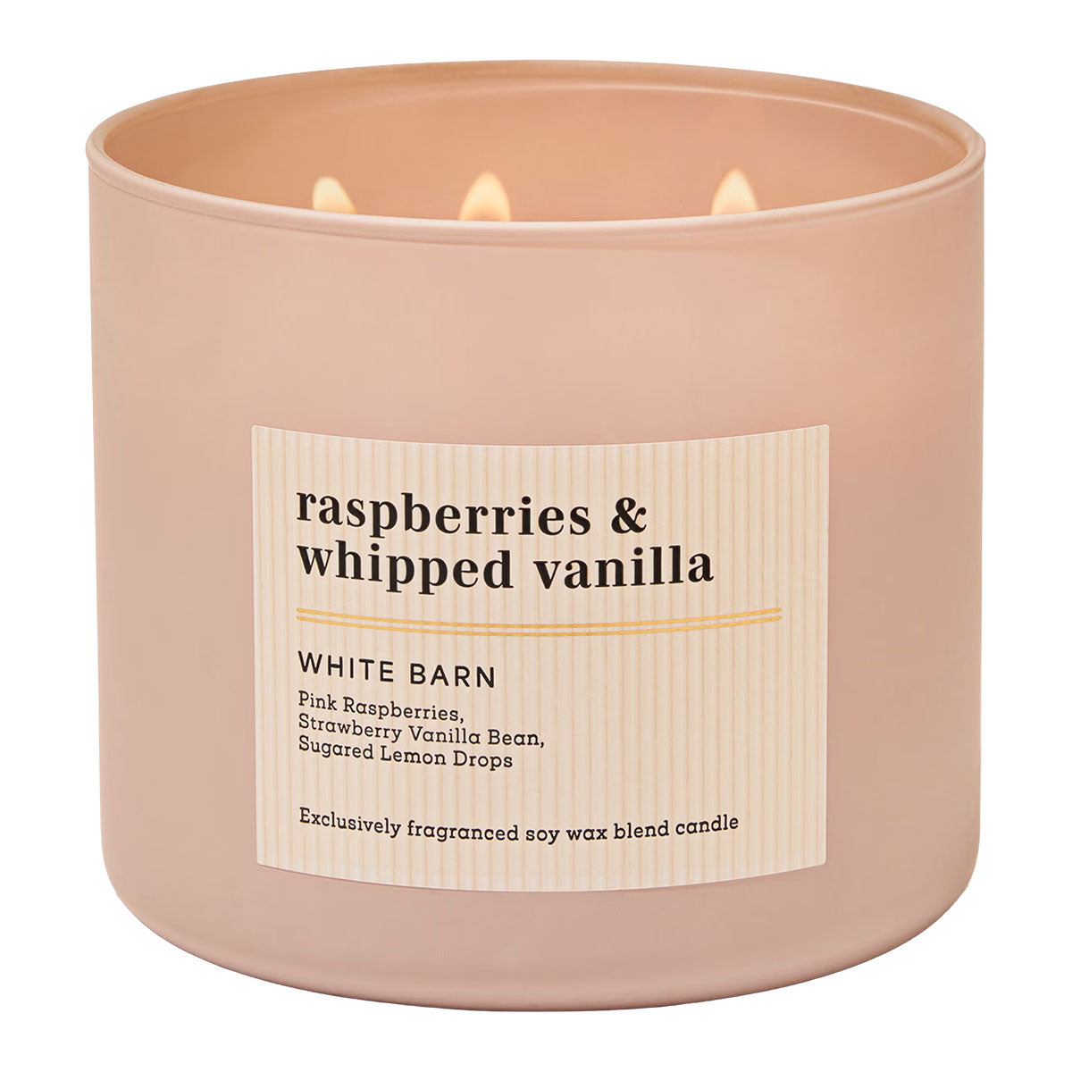 Bath & Body Works White Barn Raspberries & Whipped Vanilla 3-Wick Candle