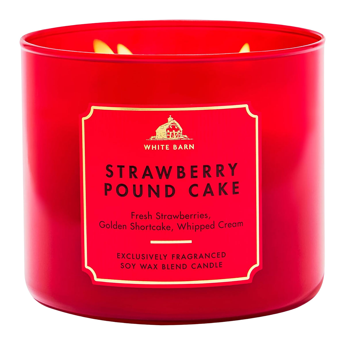 Bath & Body Works White Barn Strawberry Pound Cake 3-Wick Candle