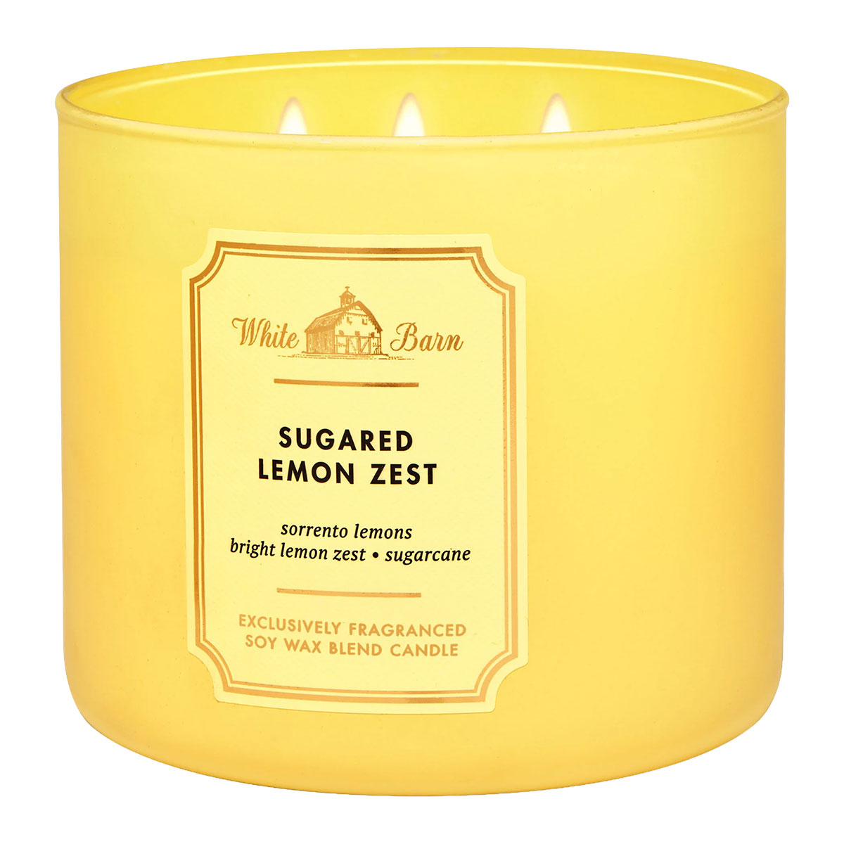 Bath & Body Works White Barn Sugared Lemon Zest 3-Wick Candle