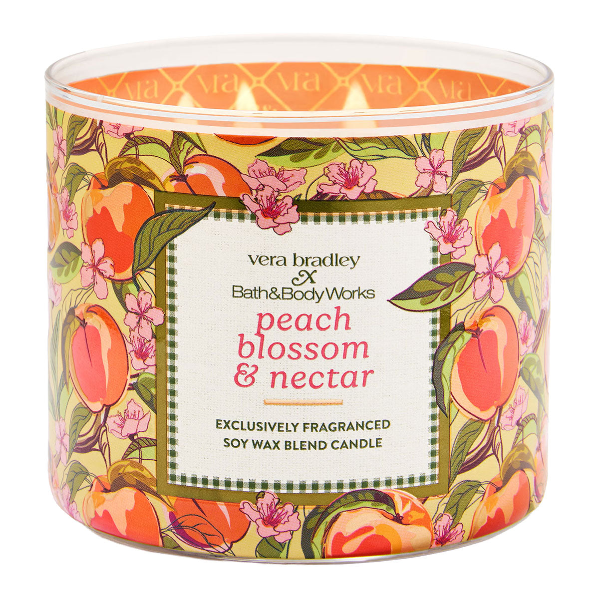 Bath & Body Works x Vera Bradley Peach Blossom & Nectar 3-Wick Candle