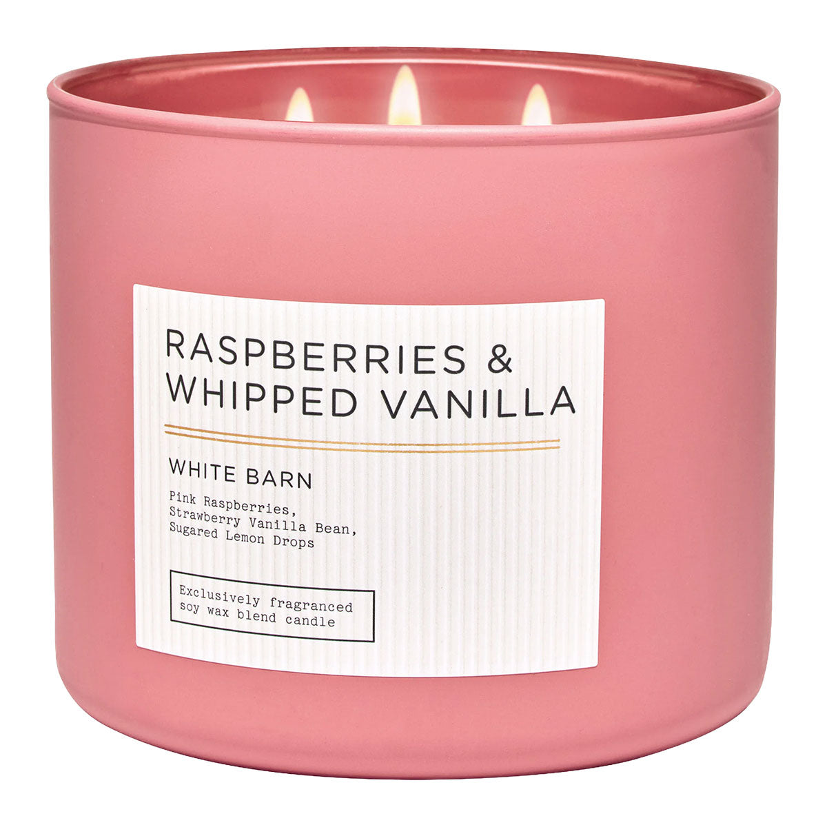 Bath & Body Works White Barn Raspberries & Whipped Vanilla 3-Wick Candle