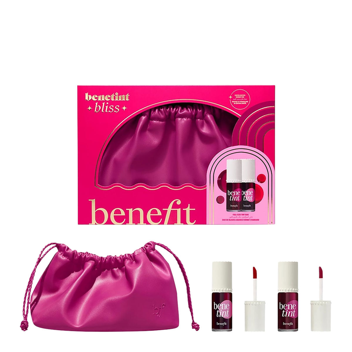 Benefit Cosmetics Benetint Bliss Liquid Lip + Cheek Blush Stain Duo