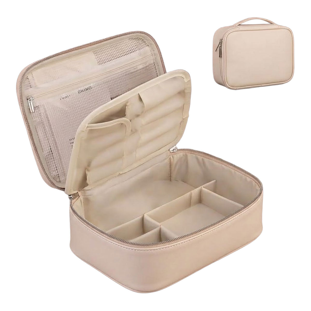 Bridge Tears Large Capacity Cosmetic Bag | Milk Apricot White