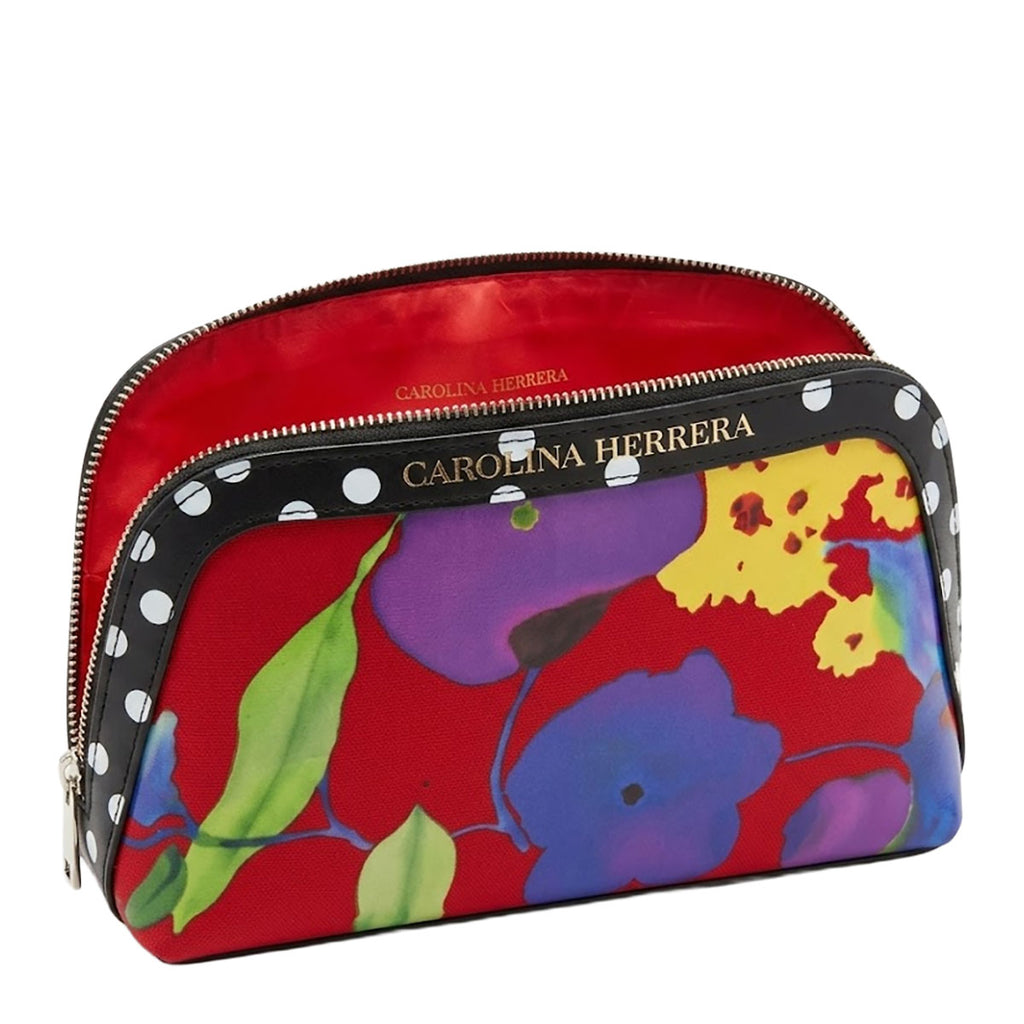 Carolina Herrera Floral Canvas Cosmetic Bag