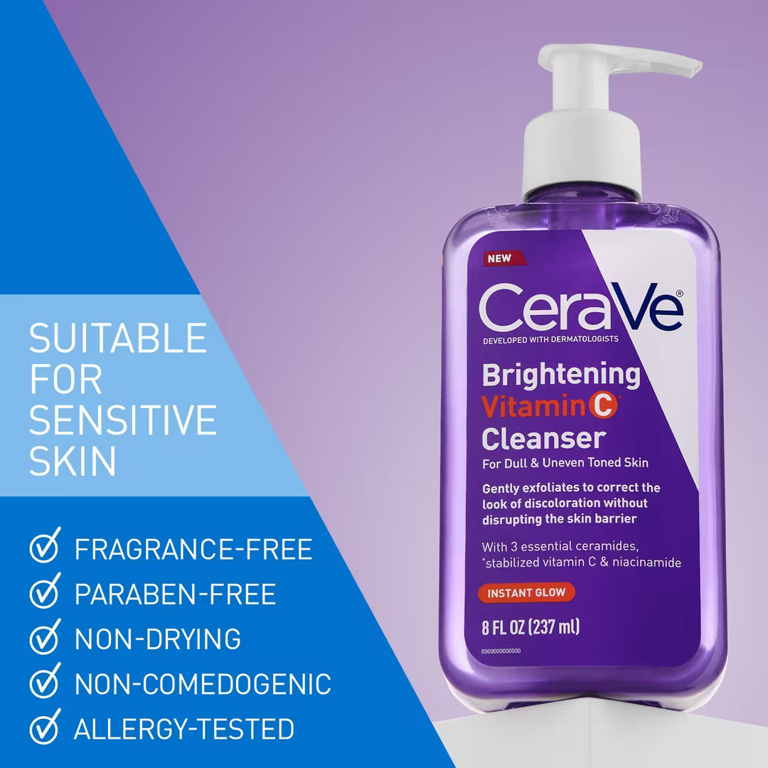 CeraVe Brightening Vitamin C Cleanser for Dull & Uneven Skin Tone 236 ml / 8 oz