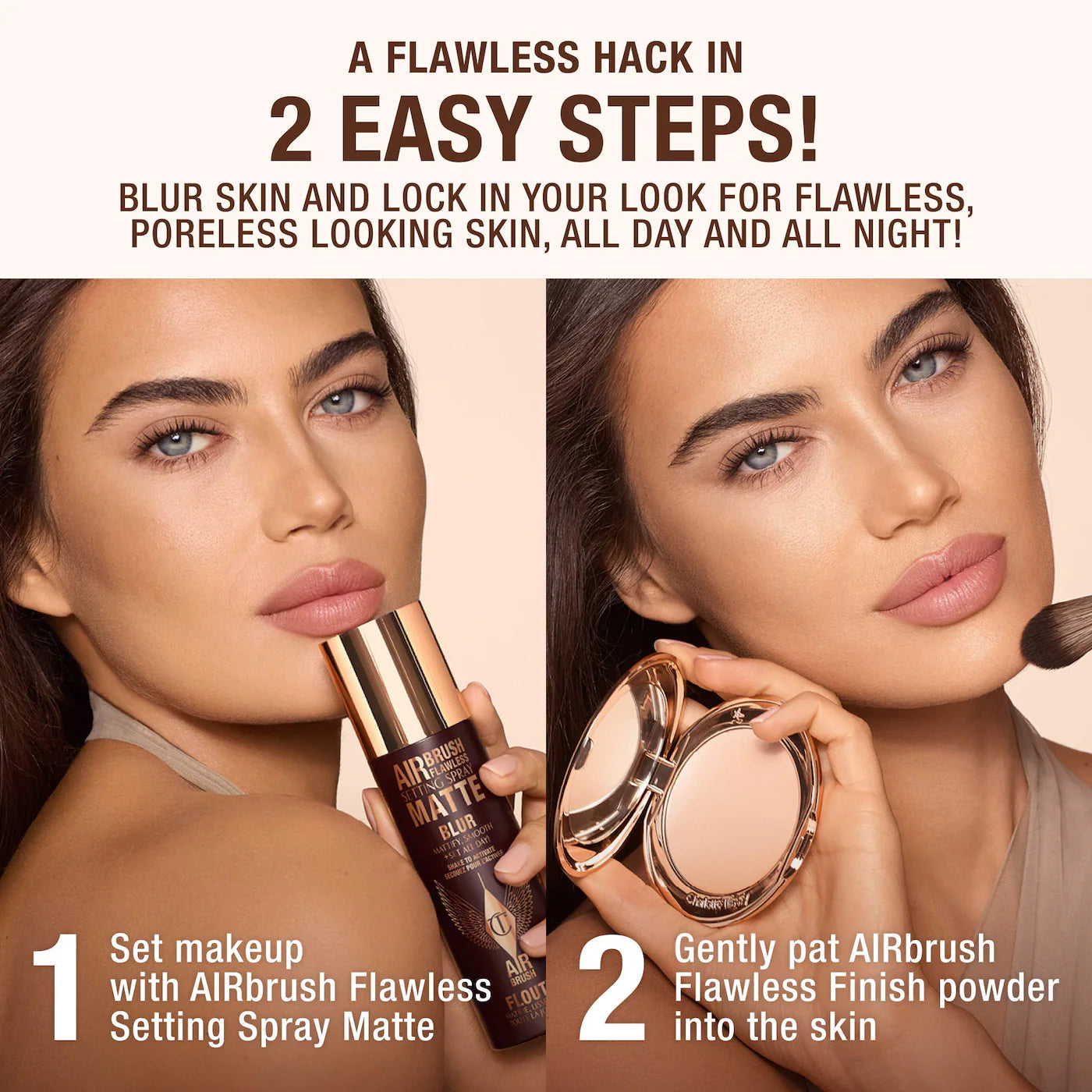 Charlotte Tilbury Airbrush Flawless Matte Blurring & Waterproof Setting Spray Mini 1.1 oz / 34 ml