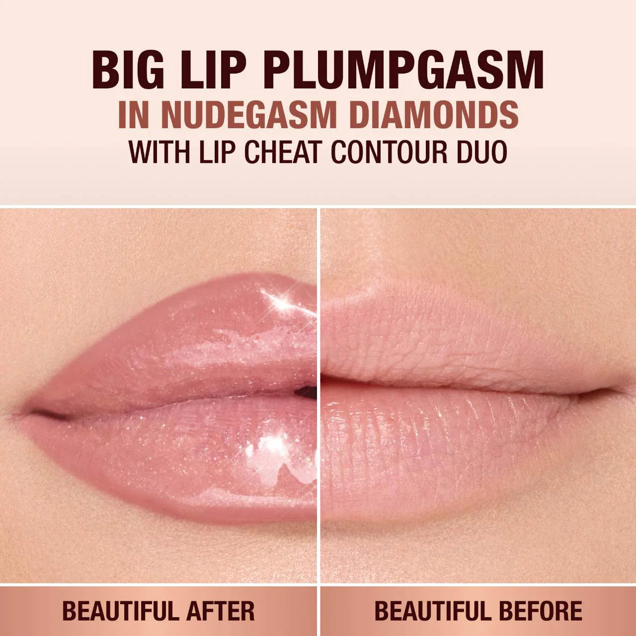 Charlotte Tilbury Pillow Talk Big Lip Plumpgasm Plumping Lip Gloss | Nudegasm Diamonds