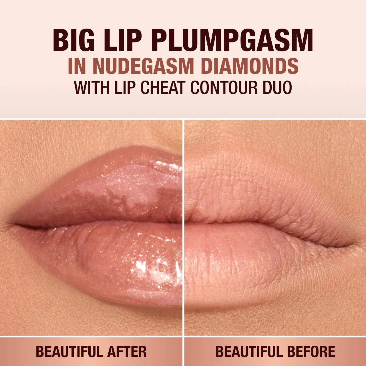 Charlotte Tilbury Pillow Talk Big Lip Plumpgasm Plumping Lip Gloss | Nudegasm Diamonds