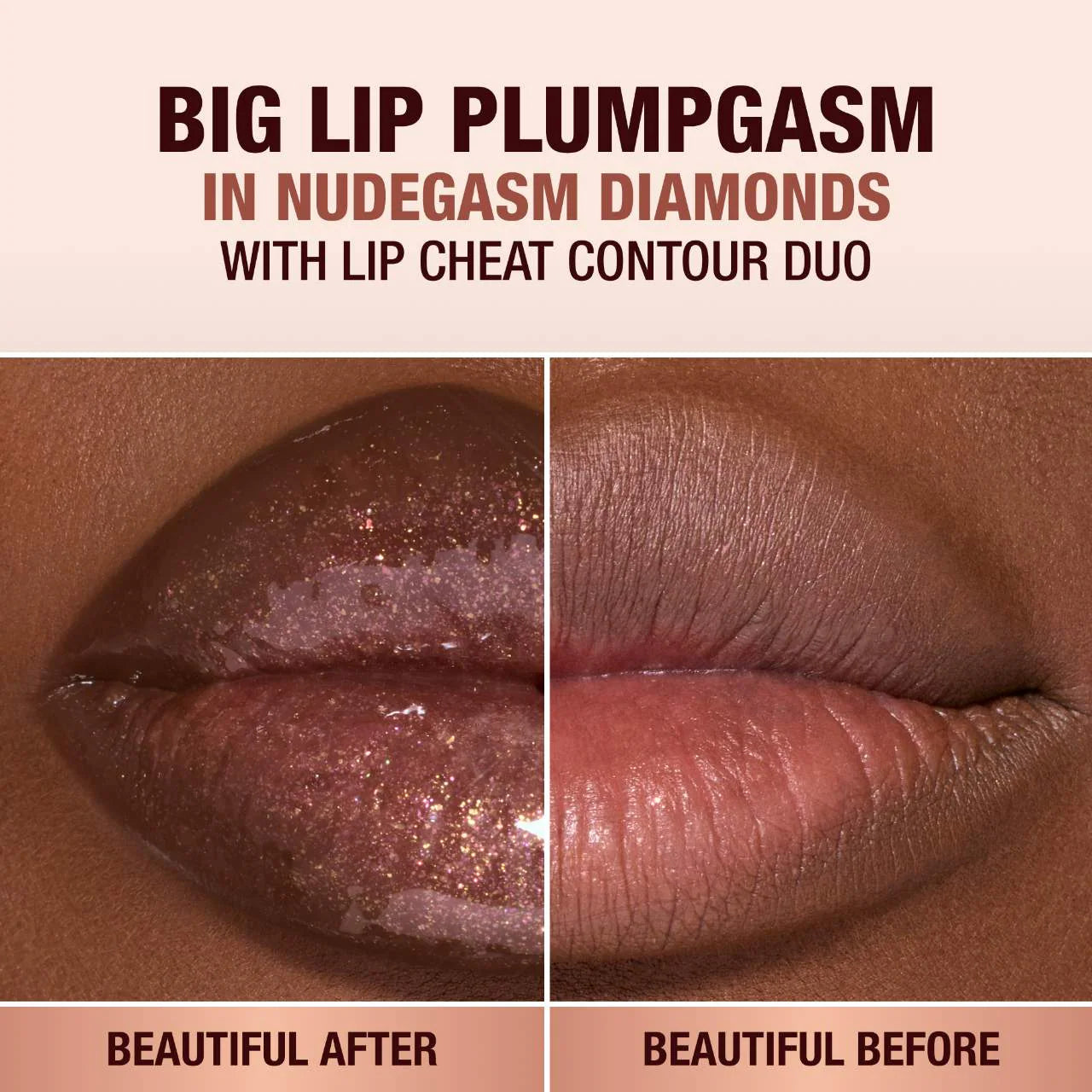 Charlotte Tilbury Pillow Talk Big Lip Plumpgasm Plumping Lip Gloss | Nudegasm Diamonds