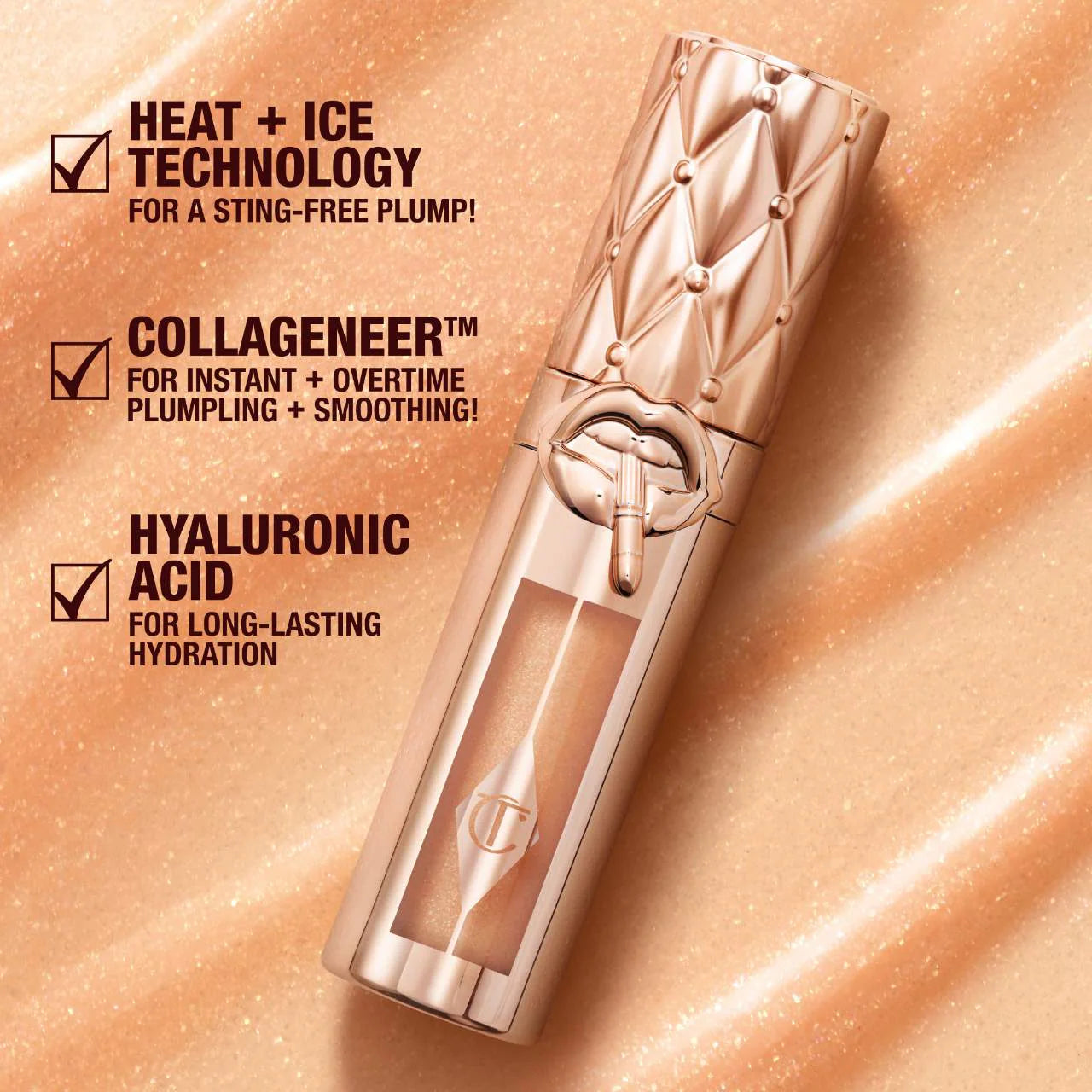 Charlotte Tilbury Pillow Talk Big Lip Plumpgasm Plumping Lip Gloss | Nudegasm Diamonds