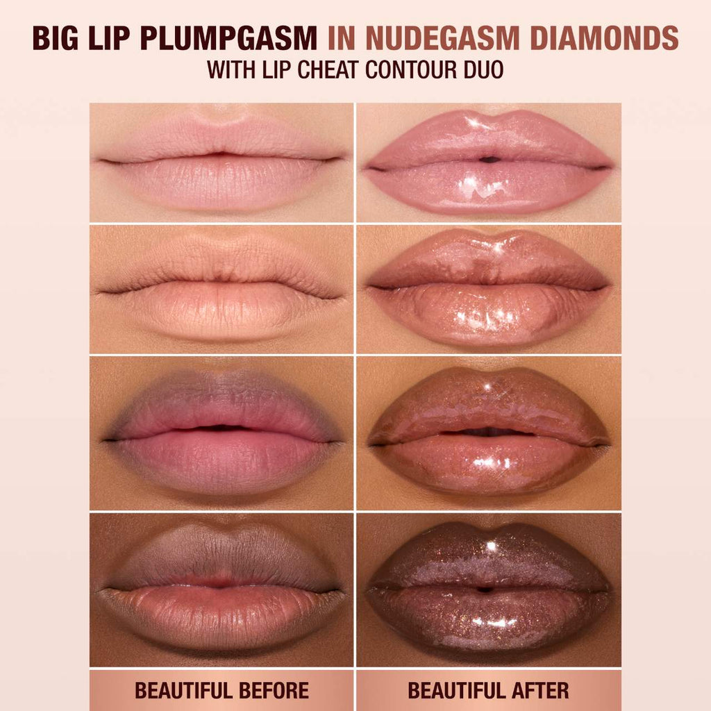 Charlotte Tilbury Pillow Talk Big Lip Plumpgasm Plumping Lip Gloss | Nudegasm Diamonds