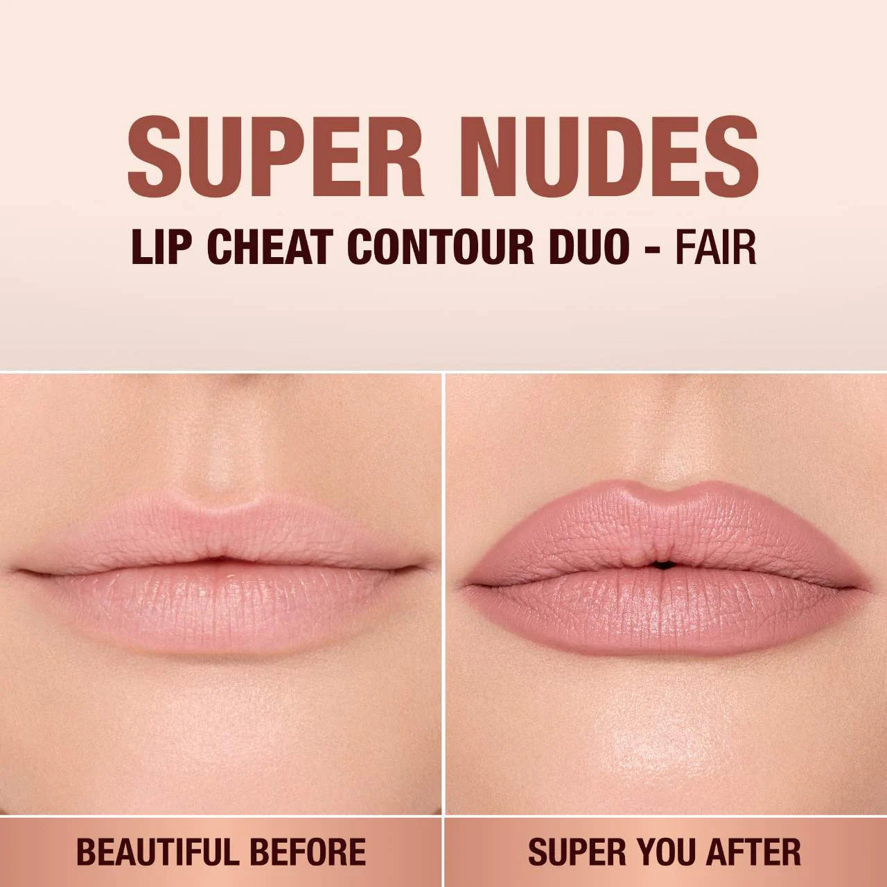 Charlotte Tilbury Super Nudes Lip Cheat Contour Duo Lip Liner | Fair - Sculpt