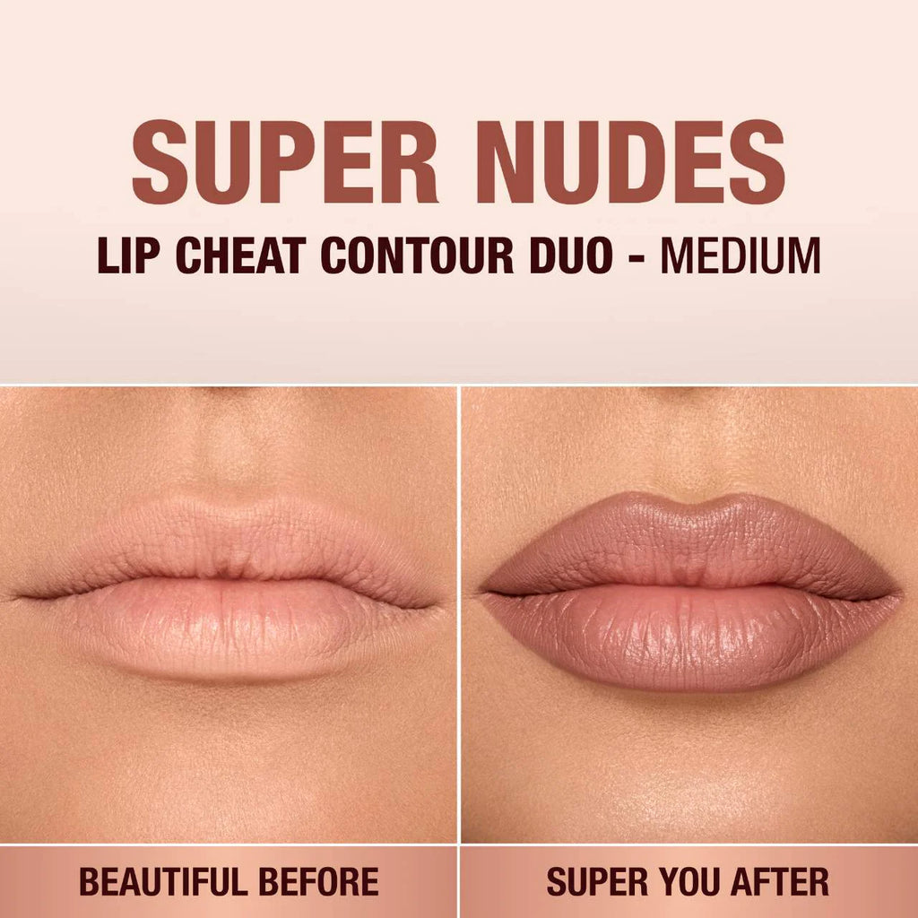 Charlotte Tilbury Super Nudes Lip Cheat Contour Duo Lip Liner | Medium - Sculpt