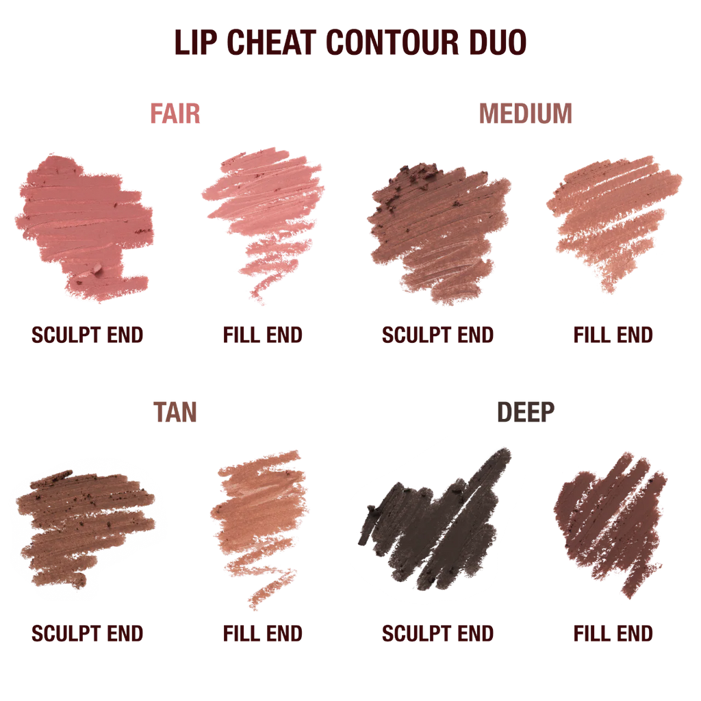 Charlotte Tilbury Super Nudes Lip Cheat Contour Duo Lip Liner | Fair - Sculpt