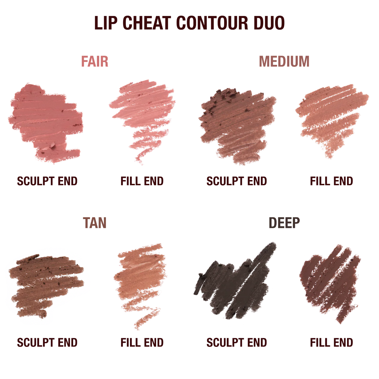 Charlotte Tilbury Super Nudes Lip Cheat Contour Duo Lip Liner | Fair - Sculpt