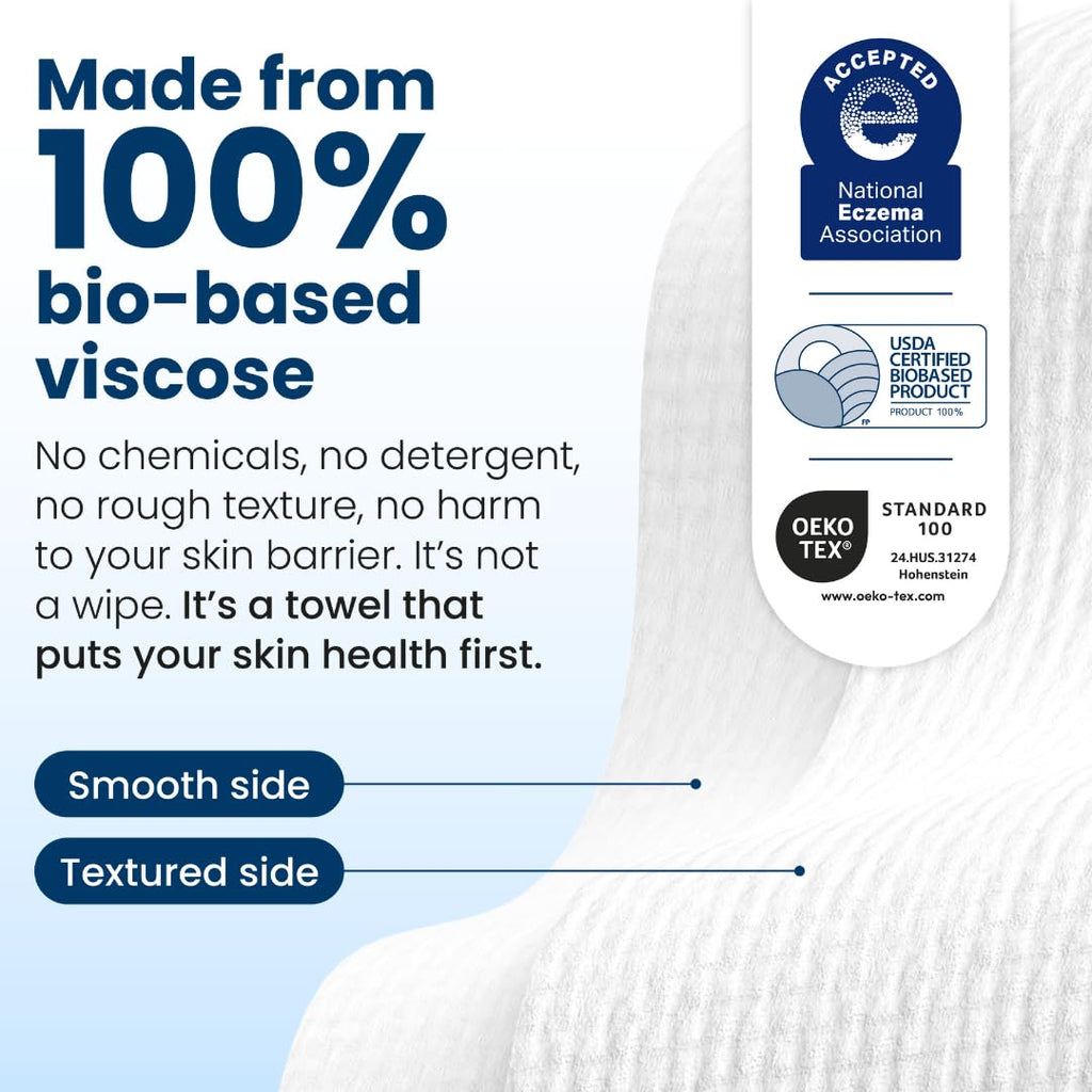 Clean Skin Club Clean Towels XL Ultra Soft Disposable Face Towelette 50 Count