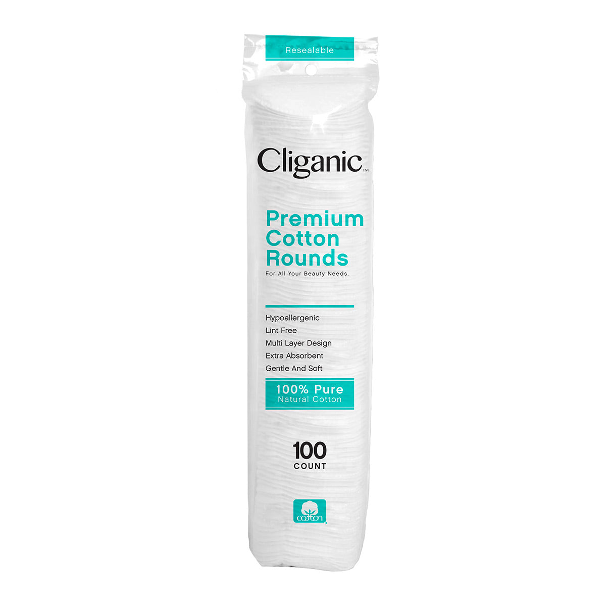 Cliganic Premium Cotton Rounds 100 ct