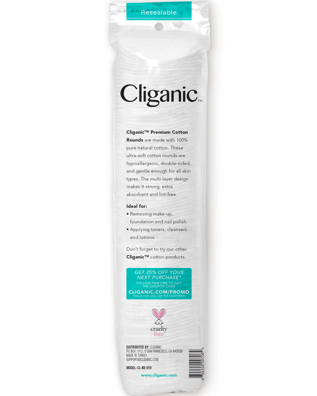 Cliganic Premium Cotton Rounds 100 ct