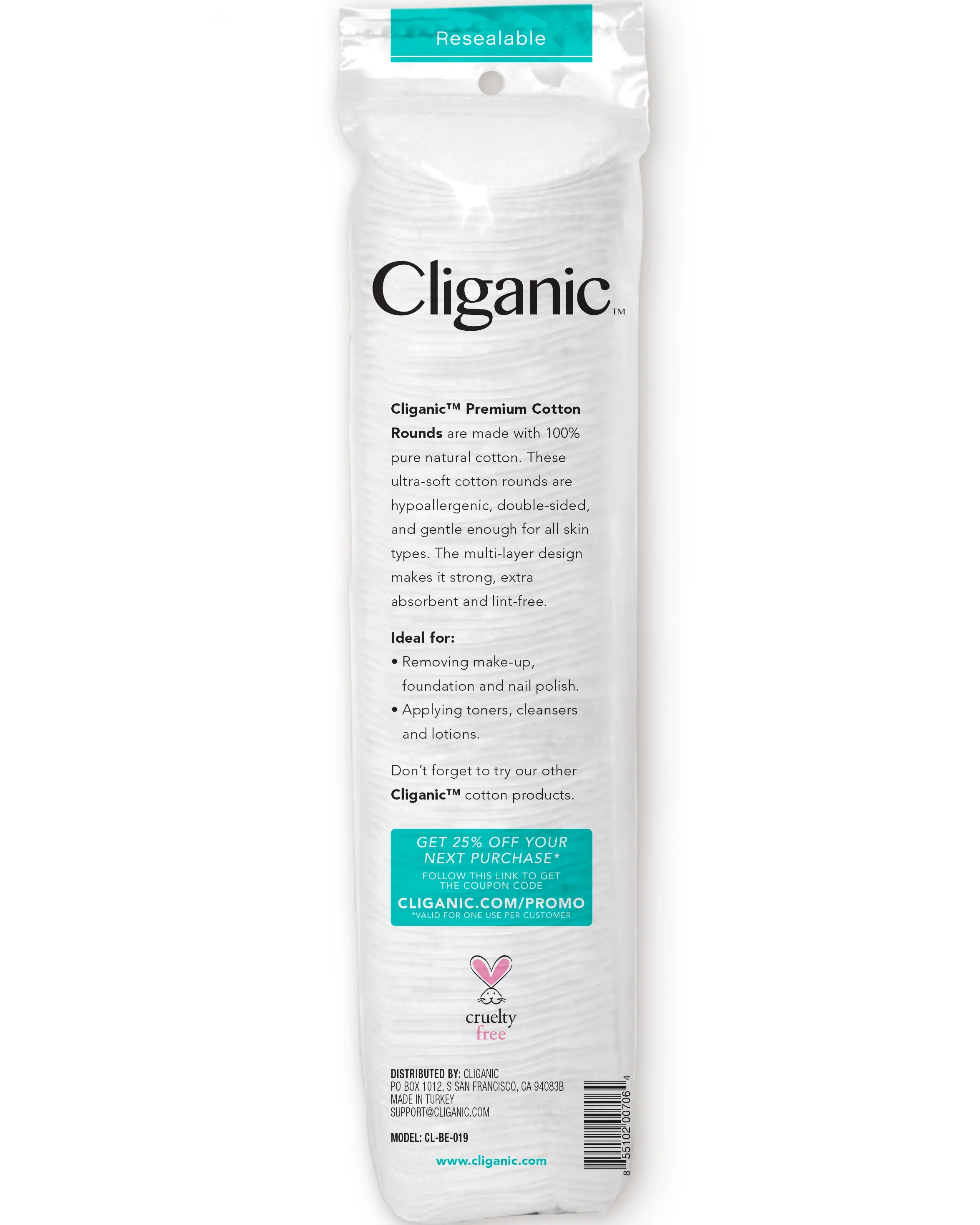 Cliganic Premium Cotton Rounds 100 ct