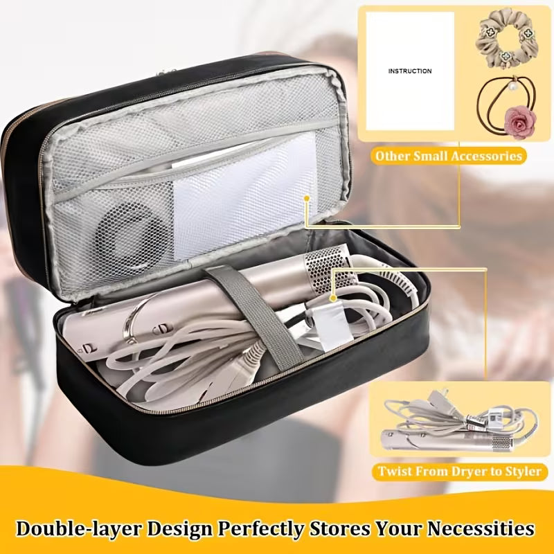 Cosmetics Paragon Double Layer Hair Dryer Storage Bag | Beige Brown