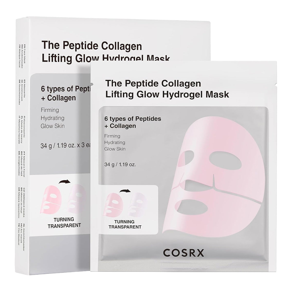 COSRX The Peptide Collagen Lifting Glow Hydrogel Mask (3ea)